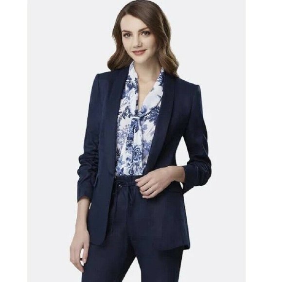 Tahari Jackets & Blazers - Tahari ASL 2P Navy Blue Linen Jacket NWT CF77